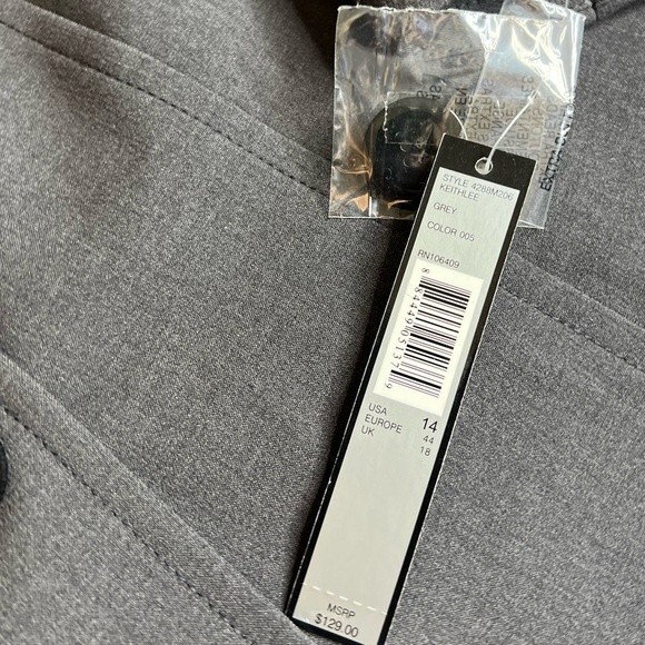 NWT TAHARI ARTHUR S. LEVINE Blazer Womens Gray 3 Button Cuffed Business Size 14 - Picture 3 of 14